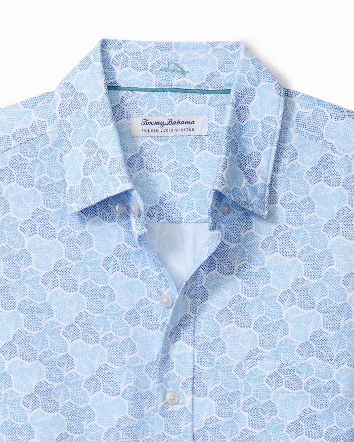 Big & Tall San Lucio Tri Leaf Geo Stretch Knit Shirt