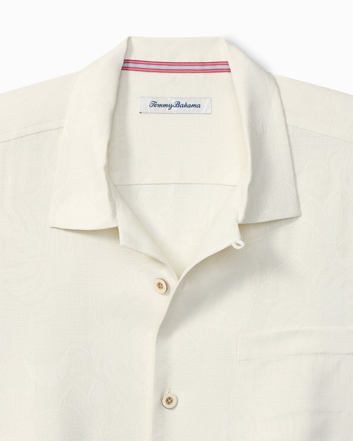 Big & Tall Greco Palms Silk Camp Shirt