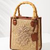 Raffia & Leather Bamboo Mini Tote
