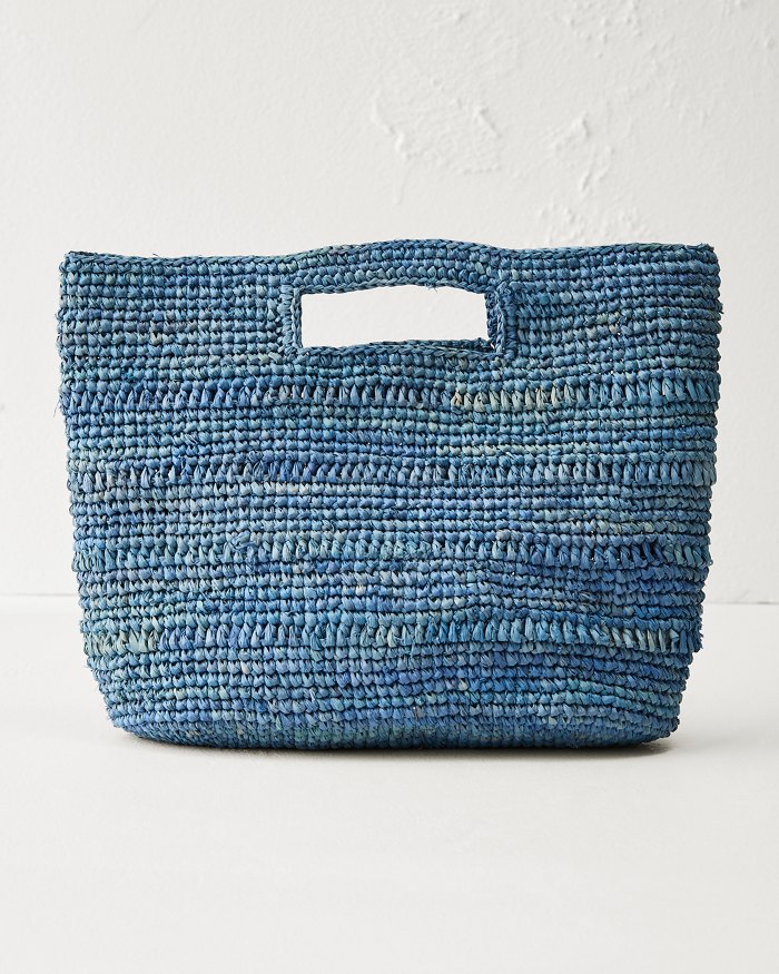 Naomi Denim Raffia Mini Bag