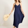 Capri Coast Bias-Cut Linen-Blend Coverup Dress
