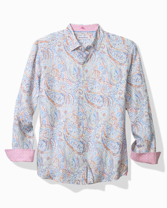 Playa Blanca Paisley Linen Shirt
