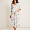 Jersey Short-Sleeve Maxi Sleep Caftan