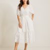 Oceana Isle Flora Fresco Embroidered Shirt Dress
