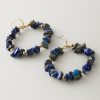 Sapphire Seas Beaded Drop Hoop Earrings