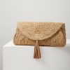 Islamora Lux Crocheted Raffia Clutch