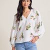 Coastalina Linen Florentina Flourish Top