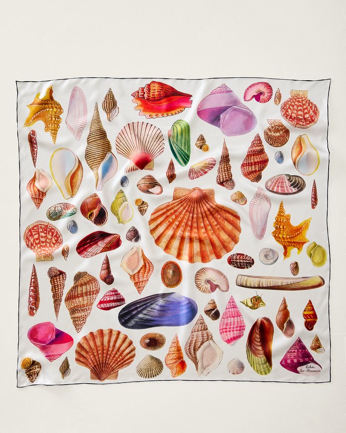 Sea Treasures Square Silk Scarf