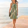 Leaf of Luxury Silk Halter Dress