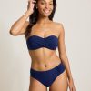 Pearl Twist-Front Bandeau Bikini Top