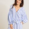 Coastalina Linen Tie-Front Top