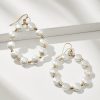 Pearl Island Drop Hoop Earrings
